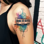 Фото тату про метро - Watercolor tattoo of a subway system style raw dec ad d e cdeb _1_2 - 080124 tatufoto.com 171