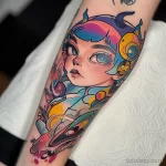 Цвета для тату - A new school style tattoo with vibrant and cartoonis eda f e a cdaee _1 - 030124 tatufoto.com 086