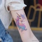 Цвета для тату - A person with a pastel colored tattoo of a unicorn b ad f cc adadfda _1_2 - 030124 tatufoto.com 149