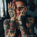 Цвета для тату - A woman proudly showing her collection of colorful t ddfc de f aba ffdcb _1 - 030124 tatufoto.com 252