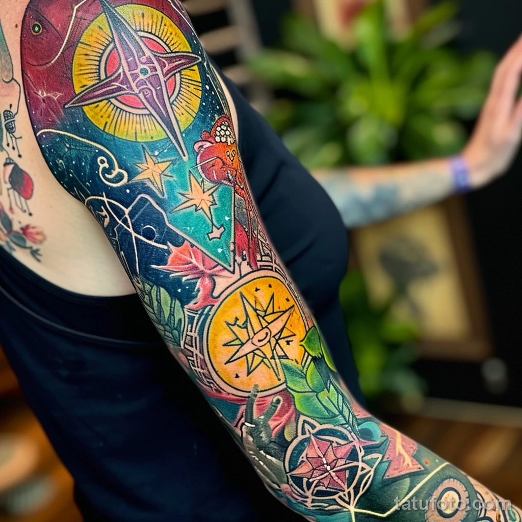 Цвета для тату - Someone revealing a colorful sleeve tattoo with vari ace ad fc b edfbe - 030124 tatufoto.com 363