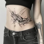 Интимное тату на фото - Abstract art tattoo near the lower abdomen style ea bb a fee - 080224 tatufoto.com 001