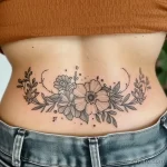 Интимное тату на фото - Abstract floral tattoo on the lower back style ra caac a af fecd _1 - 080224 tatufoto.com 004