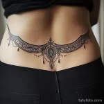 Интимное тату на фото - Art deco pattern tattoo on the lower back style r aa e afb af badef _1 - 080224 tatufoto.com 017