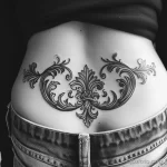 Интимное тату на фото - Baroque pattern tattoo on the lower back style ra bfdda aba facbc - 080224 tatufoto.com 039