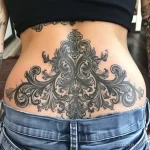 Интимное тату на фото - Baroque pattern tattoo on the lower back style ra cf f bf b ccefbbcd - 080224 tatufoto.com 043