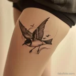 Интимное тату на фото - Bird in flight tattoo on the upper thigh style ra ebbfa d c efcf _1 - 080224 tatufoto.com 048