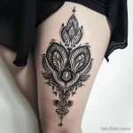 Интимное тату на фото - Bold blackwork tattoo on the inner thigh style ra ec a b ba baafdd _1_2 - 080224 tatufoto.com 053