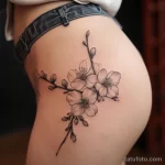 Интимное тату на фото - Cherry blossom tattoo on the side hip style raw d ad abbc _1 - 080224 tatufoto.com 083