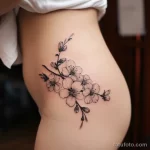 Интимное тату на фото - Cherry blossom tattoo on the side hip style raw daf f cd bcd - 080224 tatufoto.com 086
