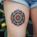 Интимное тату на фото - Colorful mandala tattoo on the upper thigh style ebfd ad b a f _1 - 080224 tatufoto.com 112
