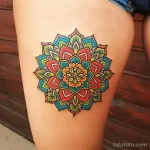 Интимное тату на фото - Colorful mandala tattoo on the upper thigh style ebfd ad b a f _1_2 - 080224 tatufoto.com 113