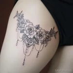 Интимное тату на фото - Dainty lace tattoo on the upper thigh style raw d cd f acf ff - 080224 tatufoto.com 137
