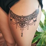 Интимное тату на фото - Dainty lace tattoo on the upper thigh style raw d cd f acf ff _1_2_3 - 080224 tatufoto.com 140