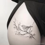 Интимное тату на фото - Delicate bird and branch tattoo on the hip bone s ffde ae e ba eaeb _1 - 080224 tatufoto.com 156