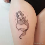 Интимное тату на фото - Delicate mermaid tattoo on the upper thigh style ca b ac cadc - 080224 tatufoto.com 165