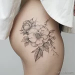 Интимное тату на фото - Delicate peony tattoo on the hip bone style raw cda ca cc bad dfa _1_2_3 - 080224 tatufoto.com 173