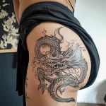Интимное тату на фото - Dragon tattoo wrapping around the hip style raw cbe e fb ea bebf _1_2 - 080224 tatufoto.com 203