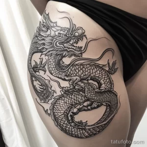 Интимное тату на фото - Dragon tattoo wrapping around the hip style raw f ed bbc ec _1 - 080224 tatufoto.com 206