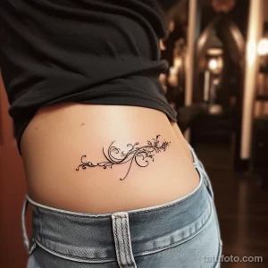 Интимное тату на фото - Elegant script tattoo along the pelvic bone style b cd c dcbf - 080224 tatufoto.com 207