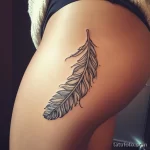 Интимное тату на фото - Feather tattoo along the hip line style raw sty eab e a e fafaf _1_2_3 - 080224 tatufoto.com 231