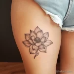 Интимное тату на фото - Lotus flower tattoo on the upper thigh style raw bdc bd aacbf _1 - 080224 tatufoto.com 284