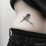 Интимное тату на фото - Minimalist bird tattoo on the side waist style ra bbeab d cd f - 080224 tatufoto.com 295