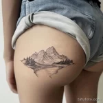 Интимное тату на фото - Mountain range tattoo near the groin style raw fbce ccb f b bdeda - 080224 tatufoto.com 317