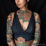 Интимное тату на фото - Portrait of a woman with a traditional Japanese inti abe c a ed _1 - 080224 tatufoto.com 347