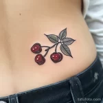 Интимное тату на фото - Small cherries tattoo on the lower back style raw dccad dba d ca - 080224 tatufoto.com 366
