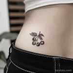 Интимное тату на фото - Small cherries tattoo on the lower back style raw dccad dba d ca _1 - 080224 tatufoto.com 367