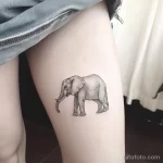 Интимное тату на фото - Small elephant tattoo on the upper thigh style ra ccfb e ffeac - 080224 tatufoto.com 389