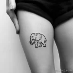 Интимное тату на фото - Small elephant tattoo on the upper thigh style ra ccfb e ffeac _1_2 - 080224 tatufoto.com 391