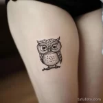 Интимное тату на фото - Small owl tattoo on the upper thigh style raw s fc c f ad ee _1_2_3 - 080224 tatufoto.com 413