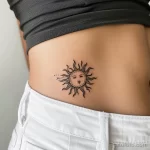 Интимное тату на фото - Small sun tattoo on the lower back style raw st efd aba bb b facfc _1_2 - 080224 tatufoto.com 424