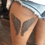 Интимное тату на фото - Stylized angel wings tattoo on the hip style raw cba b c b addb _1 - 080224 tatufoto.com 437