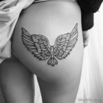 Интимное тату на фото - Stylized angel wings tattoo on the hip style raw fef fbe d b bab - 080224 tatufoto.com 441