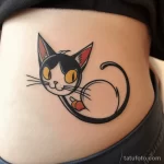 Интимное тату на фото - Stylized cat tattoo on the hip style raw styliz fef bae c d bfb _1 - 080224 tatufoto.com 453