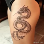 Интимное тату на фото - Stylized dragon tattoo on the upper thigh style r edecd cc eb adcce - 080224 tatufoto.com 456