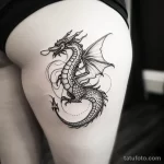 Интимное тату на фото - Stylized dragon tattoo on the upper thigh style r edecd cc eb adcce _1 - 080224 tatufoto.com 457