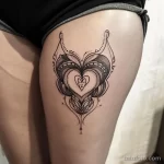 Интимное тату на фото - Stylized heart tattoo on the upper thigh style ra ccffba a cdeece - 080224 tatufoto.com 463