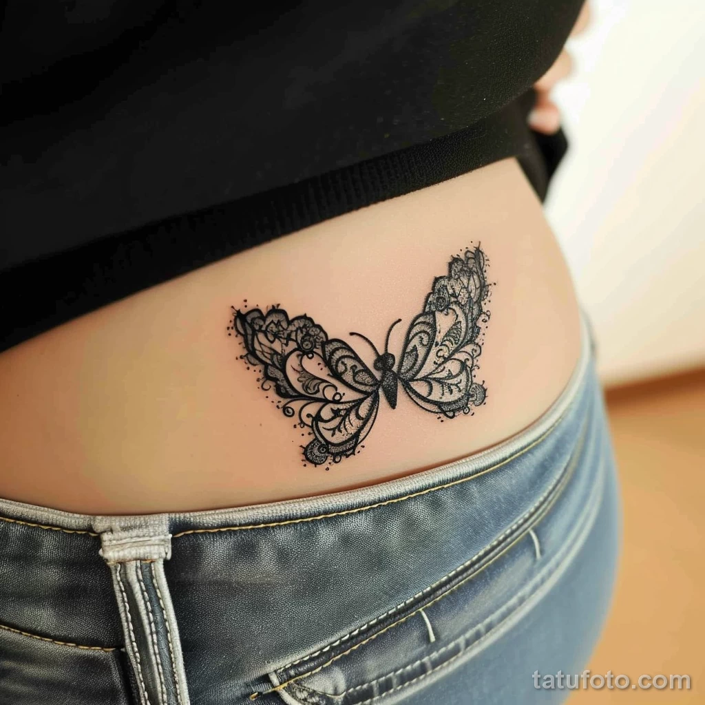 Интимное тату на фото - Tiny butterfly tattoo near the groin style raw cecc f b fccbff - 080224 tatufoto.com 495