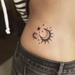 Интимное тату на фото - Tiny sun and moon tattoo on the lower abdomen sty ab edf dce bd ad _1_2 - 080224 tatufoto.com 527
