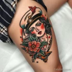 Интимное тату на фото - Traditional sailor tattoo on the upper thigh styl be ee ea ba fddf - 080224 tatufoto.com 540