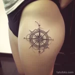 Интимное тату на фото - Vintage compass tattoo on the hip bone style raw affa a b be e _1_2_3 - 080224 tatufoto.com 550