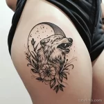 Интимное тату на фото - Wolf howling tattoo on the upper thigh style raw ddbbd df d aeb efaddfd - 080224 tatufoto.com 567
