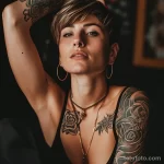 Интимное тату на фото - Woman in a moment of empowerment with her tattoo ccbc ac bce aacb _1 - 080224 tatufoto.com 573