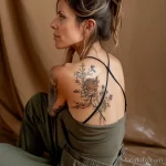 Интимное тату на фото - Woman in a serene pose with a nature inspired intima af dc e c bffca - 080224 tatufoto.com 577
