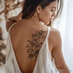 Интимное тату на фото - Woman in a serene pose with a nature inspired intima de be af bbeed _1 - 080224 tatufoto.com 581