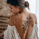 Интимное тату на фото - Woman in a serene pose with a nature inspired intima de be af bbeed _1_2 - 080224 tatufoto.com 582